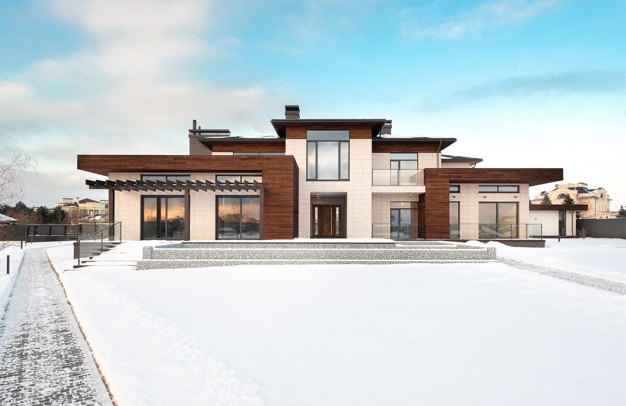 Contemporary Cherry Fiberglass Exterior Door with Stainless Inlays ...