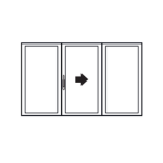 3-Panel Lift & Slide Sliding Patio Door Configuration - Sliding Door Center Right - MASTERGRAIN Patio Door