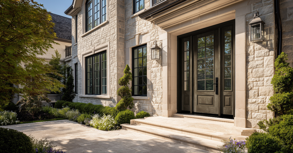 MASTERGRAIN Fiberglass Entry Door_Cherry Rustic_C144-2264-2x5